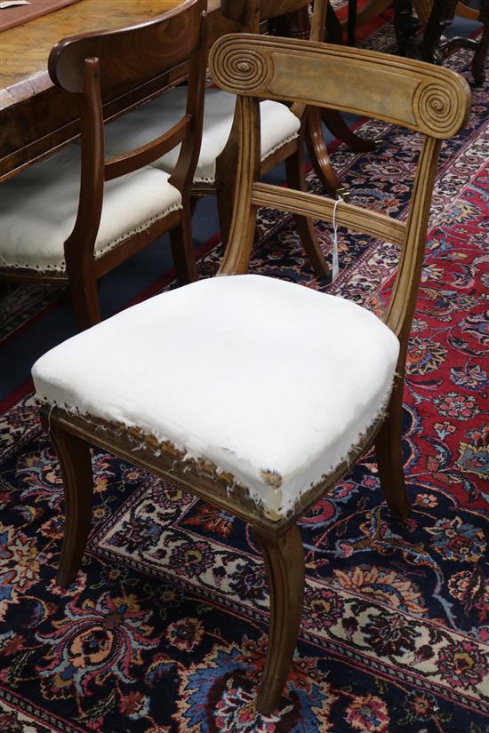 A set of three Regency mahogany dining chairs